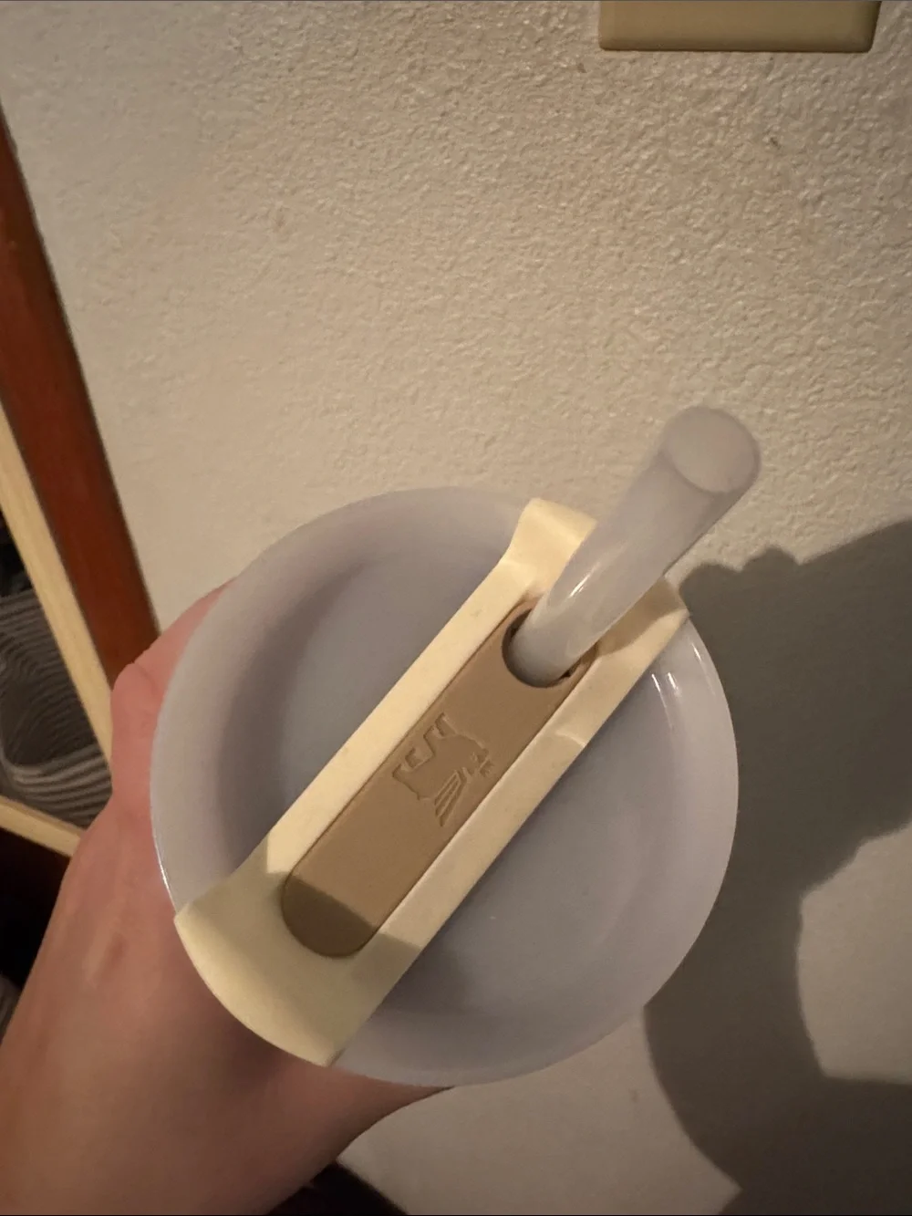 14 oz Stanley Cream-Colored Travel Tumbler with Straw - Picture 2 of 3